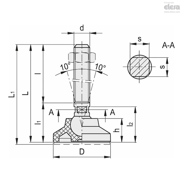 Levelling Elements, LSQ.A-40-14-SST-5/8-11x4